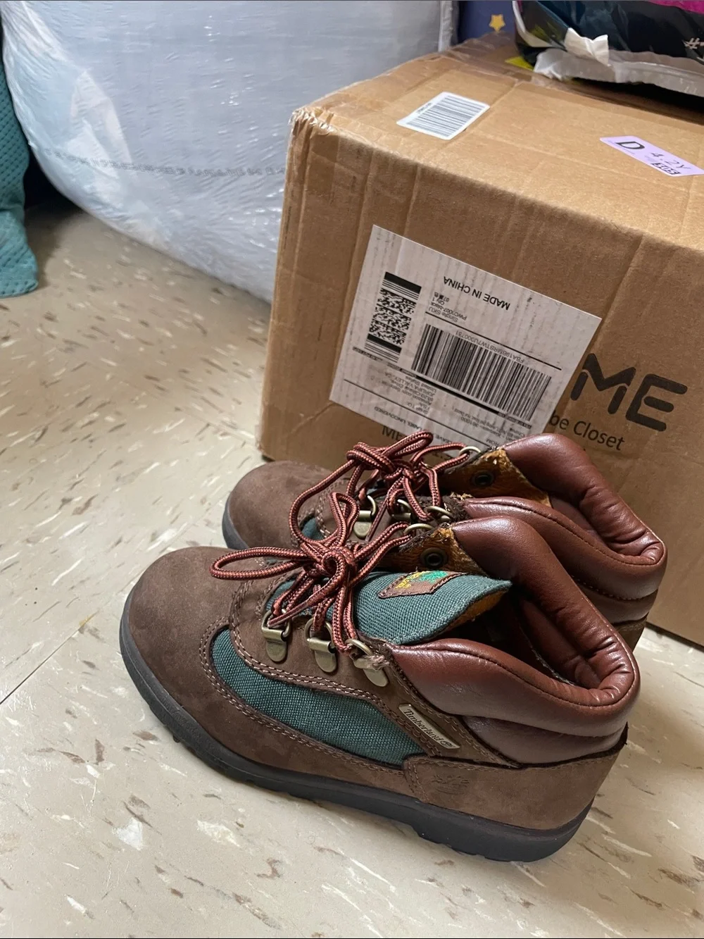 Timberland Brown and Green Waterproof Hiking Boots